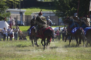 Kanatlı Hussars - askeri piknik üzerinde savaş inscenisation