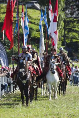 Kanatlı Hussars - askeri piknik üzerinde savaş inscenisation