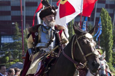 Kanatlı Hussars - askeri piknik üzerinde savaş inscenisation
