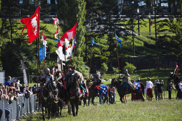 Крылатые гусары - боевая сцена на военном пикнике

