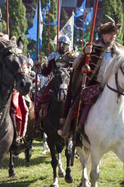 Hussards ailés - Inscenisation de bataille sur pique-nique militaire — Photo