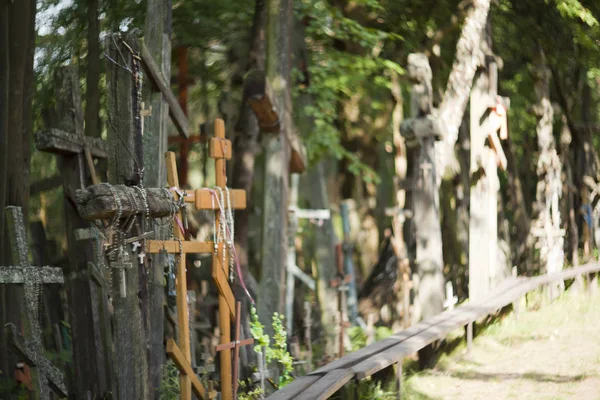 Ortodoks haçlar hacı Kutsal Dağı, Grabarka için getirdim. — Stok fotoğraf