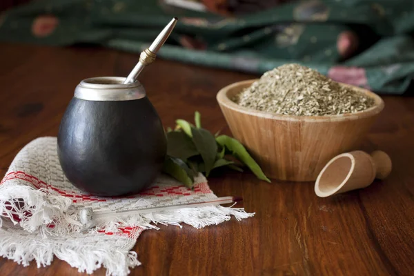 Yerba Mate Matero Asztalra — Stock Fotó