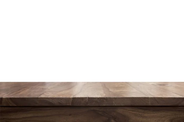 空の上の木製のテーブルと白いコピー スペース — ストック写真