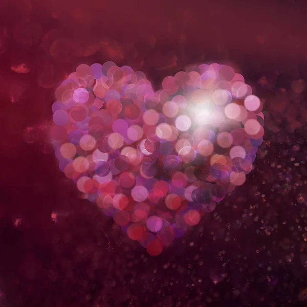 Sevgililer Günü Kalp Ile Parlak Bokeh Efekti — Stok fotoğraf