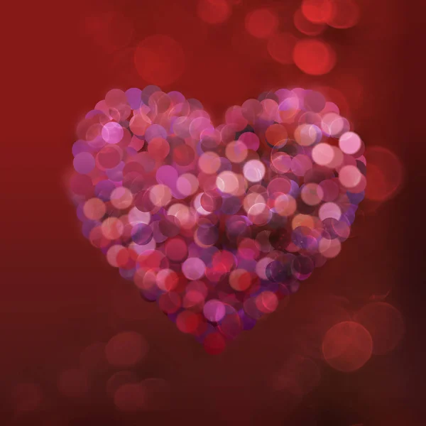 Valentinstag Herz Mit Funkelndem Bokeh Effekt — Stockfoto