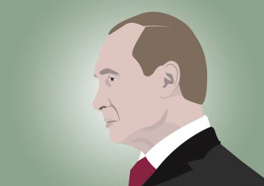 5 Şubat 2018: Bir portre Vladimir Putin, Rusya cumhurbaşkanı bir çizimi
