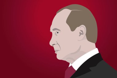 5 Şubat 2018: Bir portre Vladimir Putin, Rusya cumhurbaşkanı bir çizimi