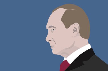 5 Şubat 2018: Bir portre Vladimir Putin, Rusya cumhurbaşkanı bir çizimi