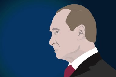 5 Şubat 2018: Bir portre Vladimir Putin, Rusya cumhurbaşkanı bir çizimi