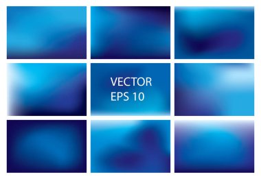 Eps 10 toplama 9 renkli bulanık soyut gökyüzü arka planlar-vektör görüntüleri