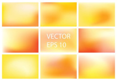 Bulanık topluluğu 9 renkli soyut günbatımı arka planlar-vektör Eps 10 görüntüleri