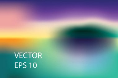 renkli bulanık soyut manzara arka plan-günbatımı denizde