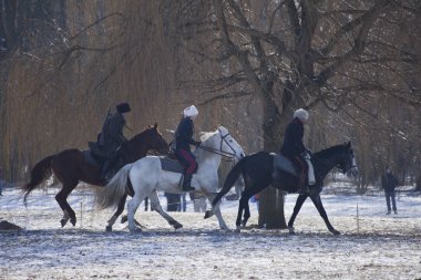 Varşova, Polonya, Februar 24: Sırasında yıllık canlandırma, savaş, Olszynka Grochowska 1831 - Polonya ve Rusya - arasında bir savaş üzerinde 24 Şubat 2018, Varşova, Polonya Reenactors.