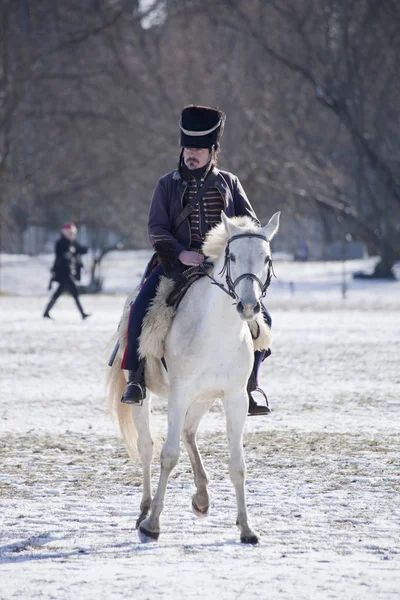 Warszawa Polen Februar Enactors Årliga Reenactment Slaget Olszynka Grochowska 1831 — Stockfoto