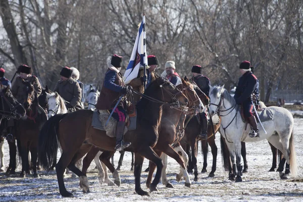 Warszawa Polen Februar Enactors Årliga Reenactment Slaget Olszynka Grochowska 1831 — Stockfoto