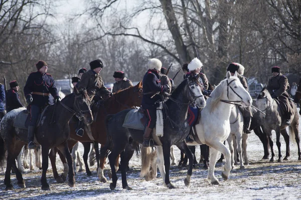 Warszawa Polen Februar Enactors Årliga Reenactment Slaget Olszynka Grochowska 1831 — Stockfoto