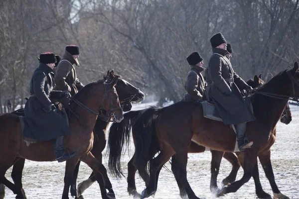 Warszawa Polen Februar Enactors Årliga Reenactment Slaget Olszynka Grochowska 1831 — Stockfoto