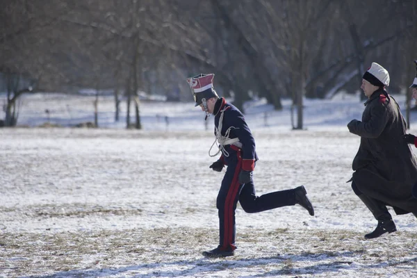 Warszawa Polen Februar Enactors Årliga Reenactment Slaget Olszynka Grochowska 1831 — Stockfoto