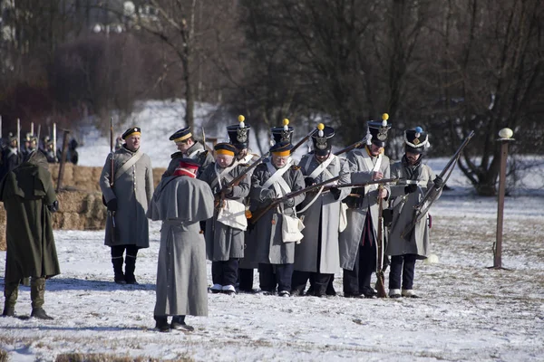 Warschau Polen Februar Reenactors Tijdens Jaarlijkse Enactment Van Slag Van — Stockfoto