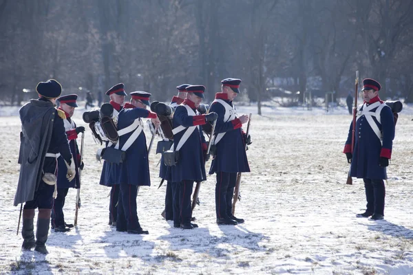 Warschau Polen Februar Reenactors Tijdens Jaarlijkse Enactment Van Slag Van — Stockfoto