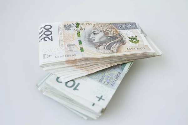 Lotes Moeda Polonesa Dinheiro Zloty — Fotografia de Stock