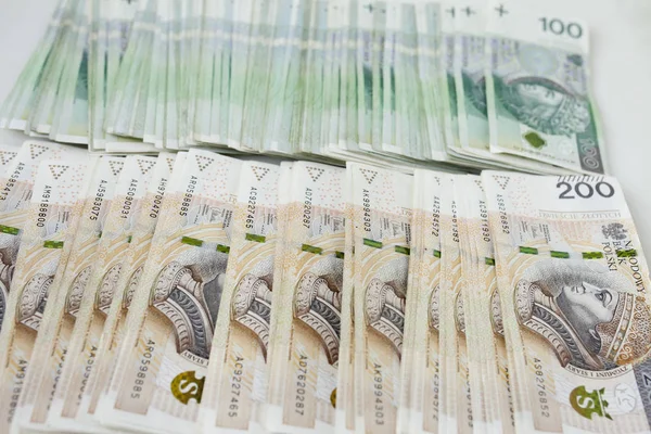 Viel Geld Polnischer Währung Zloty — Stockfoto