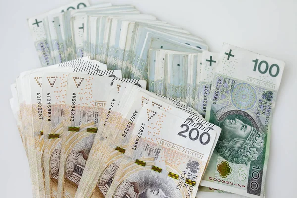 Viel Geld Polnischer Währung Zloty — Stockfoto