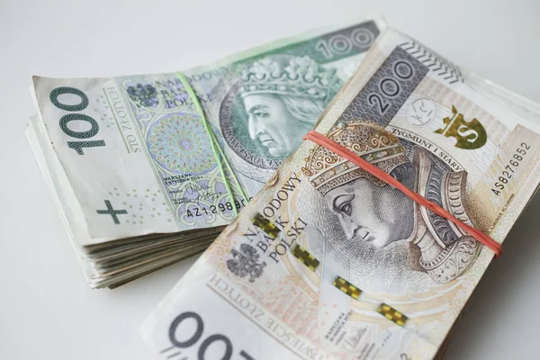 Polonya Para Birimi Para Zlotisi Bir Sürü — Stok fotoğraf