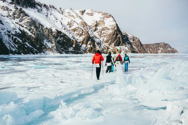 Campanha Sobre Gelos Baikal — Fotografia de Stock