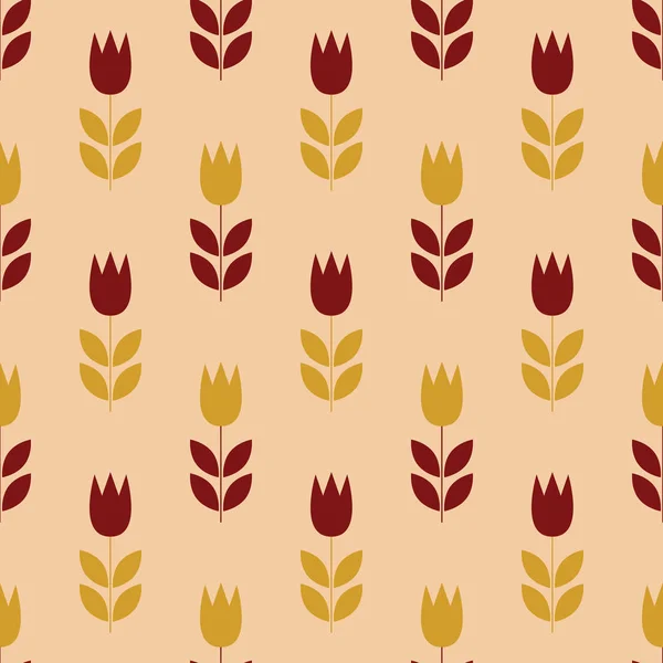 Modèle sans couture avec tulipes. — Image vectorielle