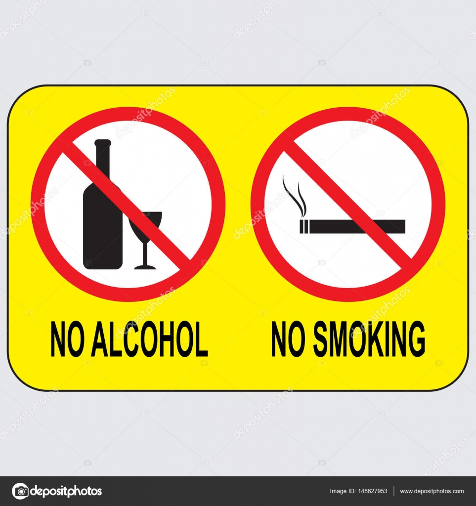 No Smoking, no alcohol sign. ⬇ Vector Image by ...