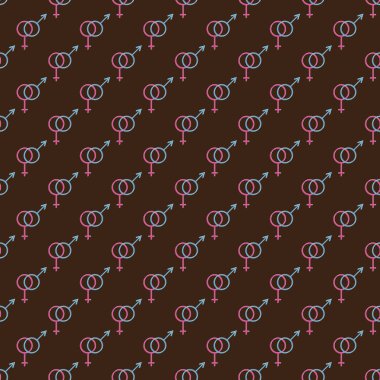 Mars ve Venüs simgeleri ile sorunsuz arka plan.