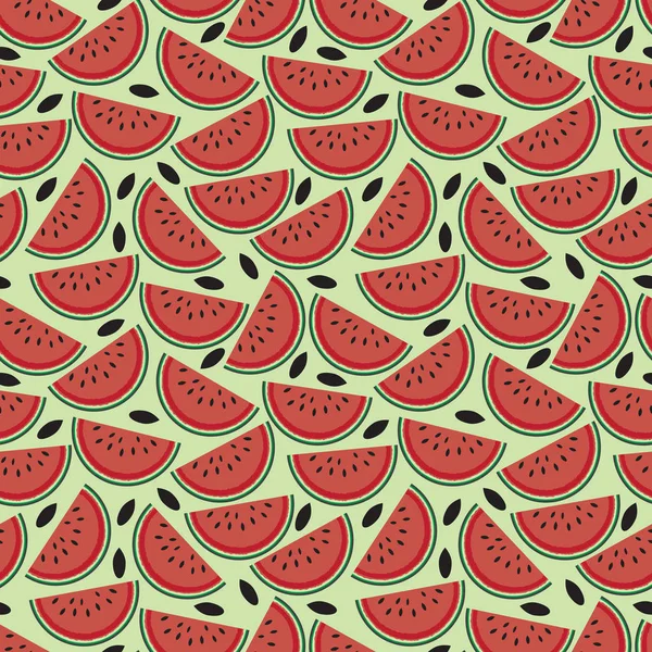 Nahtloser Hintergrund mit Scheiben Wassermelone. — Stockvektor
