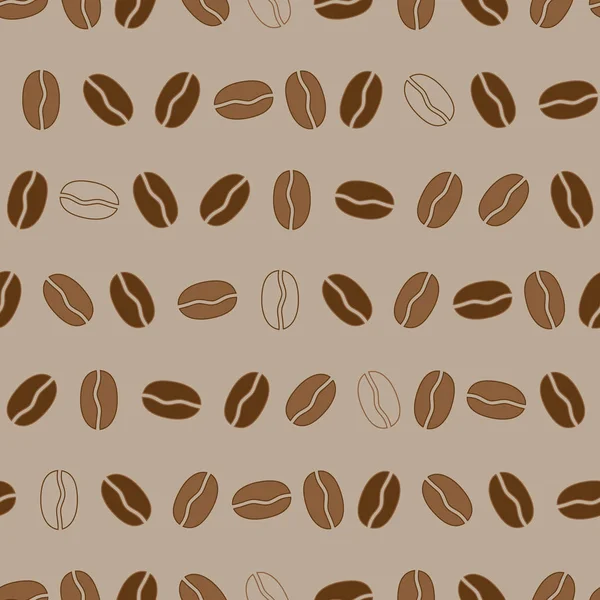Patrón sin costuras con granos de café en colores marrones . — Vector de stock