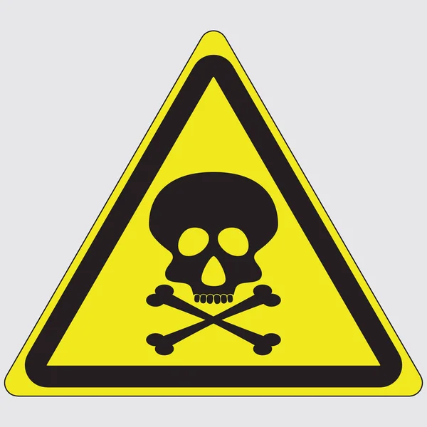 Skull danger sign. — Stock Vector