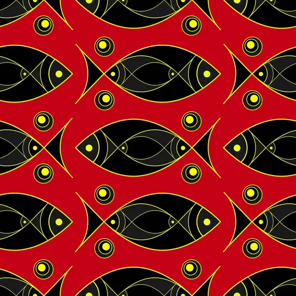Seamless pattern with fishes. — Stock Vector