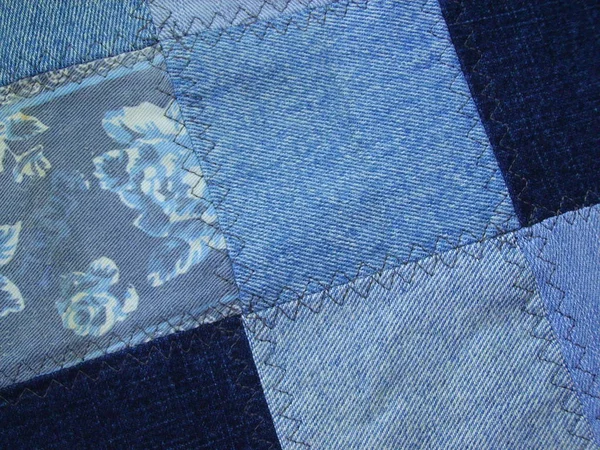 Patchwork kot pantolon, kot dokular.
