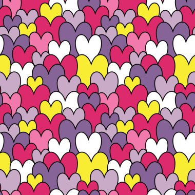 Renkli kalpleri olan kusursuz bir desen.. 