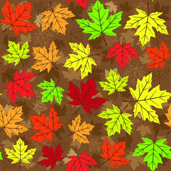 Бесшовный рисунок с кленовыми листьями. Векторная иллюстрация . — стоковый вектор