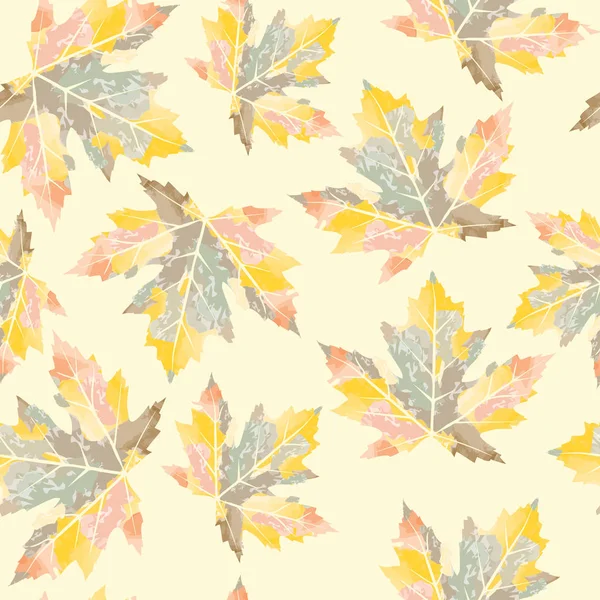 Бесшовный рисунок с кленовыми листьями. Векторная иллюстрация . — стоковый вектор