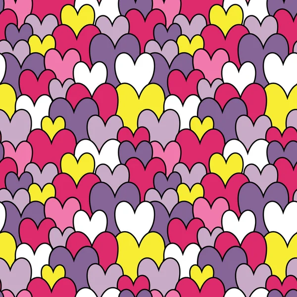 Seamless pattern with colorful hearts. — Stock Vector