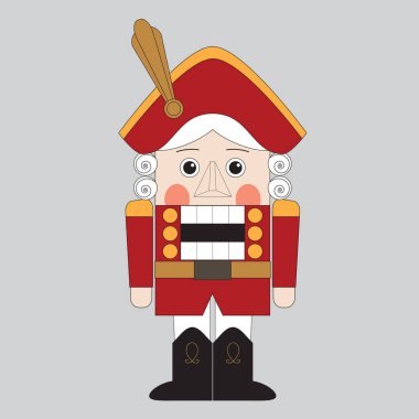 Fındıkkıran gri arka plan, düz tasarım üzerinde.