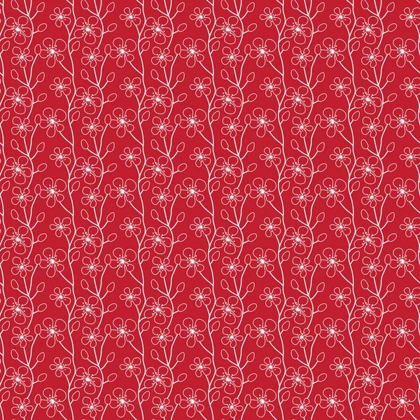 Küçük çiçekler kırmızı zemin üzerine. Seamless modeli. Tek renkli.