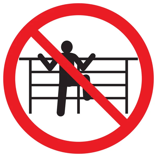 Sign Climb Fence Prohibited — Stock Vector