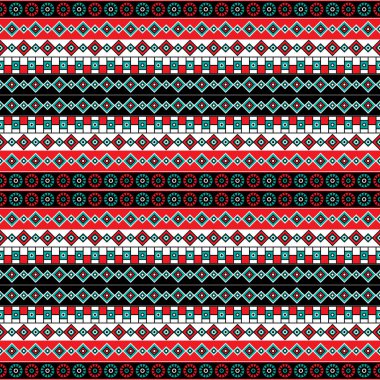 Geometrik desen, etnik yapısı. Sorunsuz vektör desen.