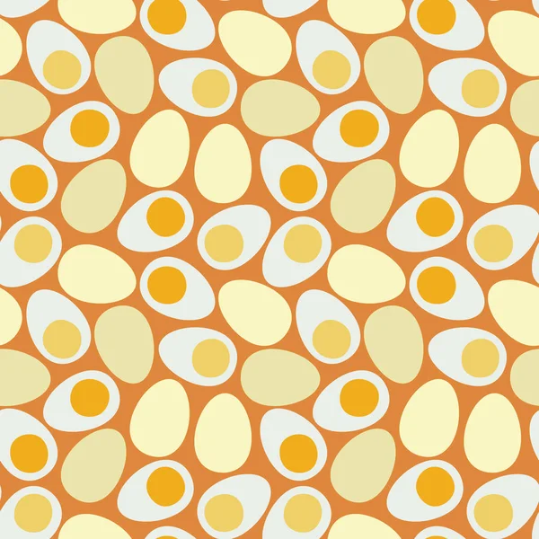 一半的鸡蛋和整个鸡蛋 无缝矢量背景 — 图库矢量图片