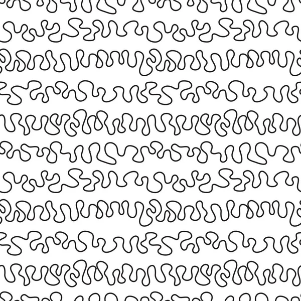 Кривые Изогнутые Линии Бесшовная Текстура Монохромный Фон Современный Дизайн — стоковый вектор