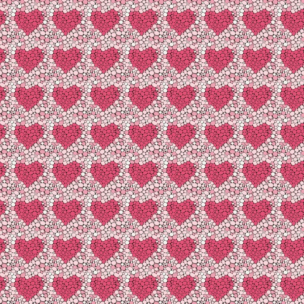 Мозаика Маленьких Кругов Овалов Сердца Бесшовная Текстура — стоковый вектор