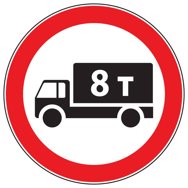 Znak Drogowy Ruch Samochodów Ciężarowych Jest Zabroniony — Wektor stockowy